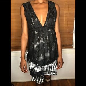 Bebe plaid with lace dress